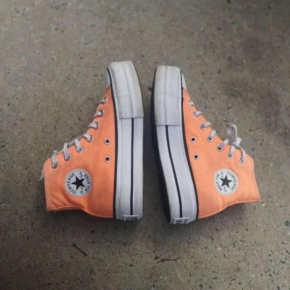 Converse Chuck Taylor All Star Lift High Top Peach Beam Orange Platform Women 5